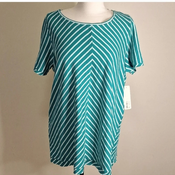 Soft Surrounings Indra  srtipe tee SZ L - Picture 2 of 7